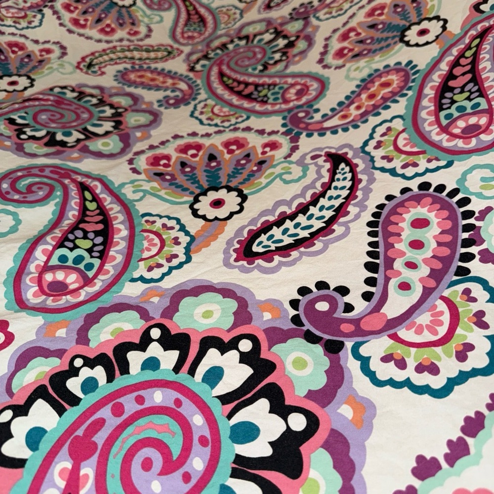 Pottery Barn Teen Twin Duvet Colorful Paisley Patterned Fabric